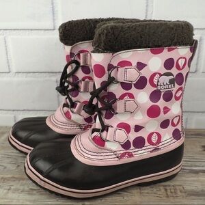 Sorel Yoot Pak Y6 W8 pink rubber leather waterproof boots